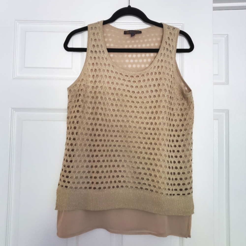 Outback Red Sleeveless Gold Shimmer Knit Tunic